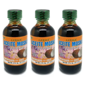 Germa Moska and Coconut Oil. Hair Serum, Conditioner and Skin/Hand Moisturizer. For External Use. 2 Fl.Oz. Pack of 3