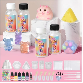 GiftmiyHime Taba Squishy Making Kit – Two Different Sets of A B Silicone (Clear & Translucent) for Beginners to Create Various Squishy Styles