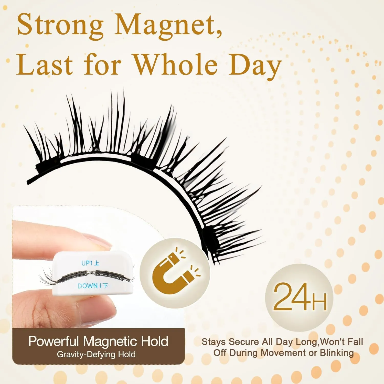 Ginani Magnetic Eyelashes Kit,Magnetic Eyelashes with Applicator Natural Look,Reusable No Glue Needed Soft Lashes,Easy to Wear and Remove(Fuller)