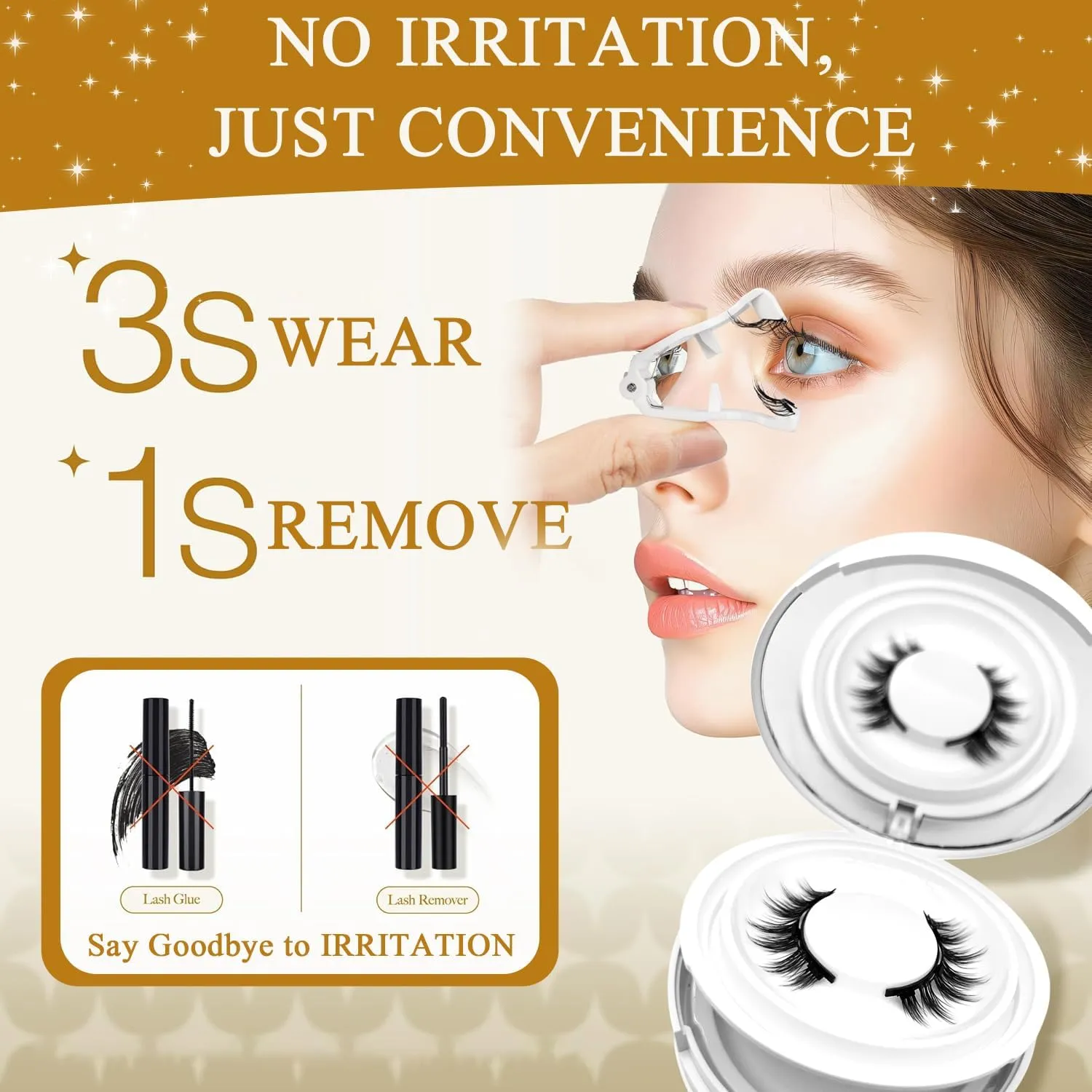 Ginani Magnetic Eyelashes Kit,Magnetic Eyelashes with Applicator Natural Look,Reusable No Glue Needed Soft Lashes,Easy to Wear and Remove(Fuller)