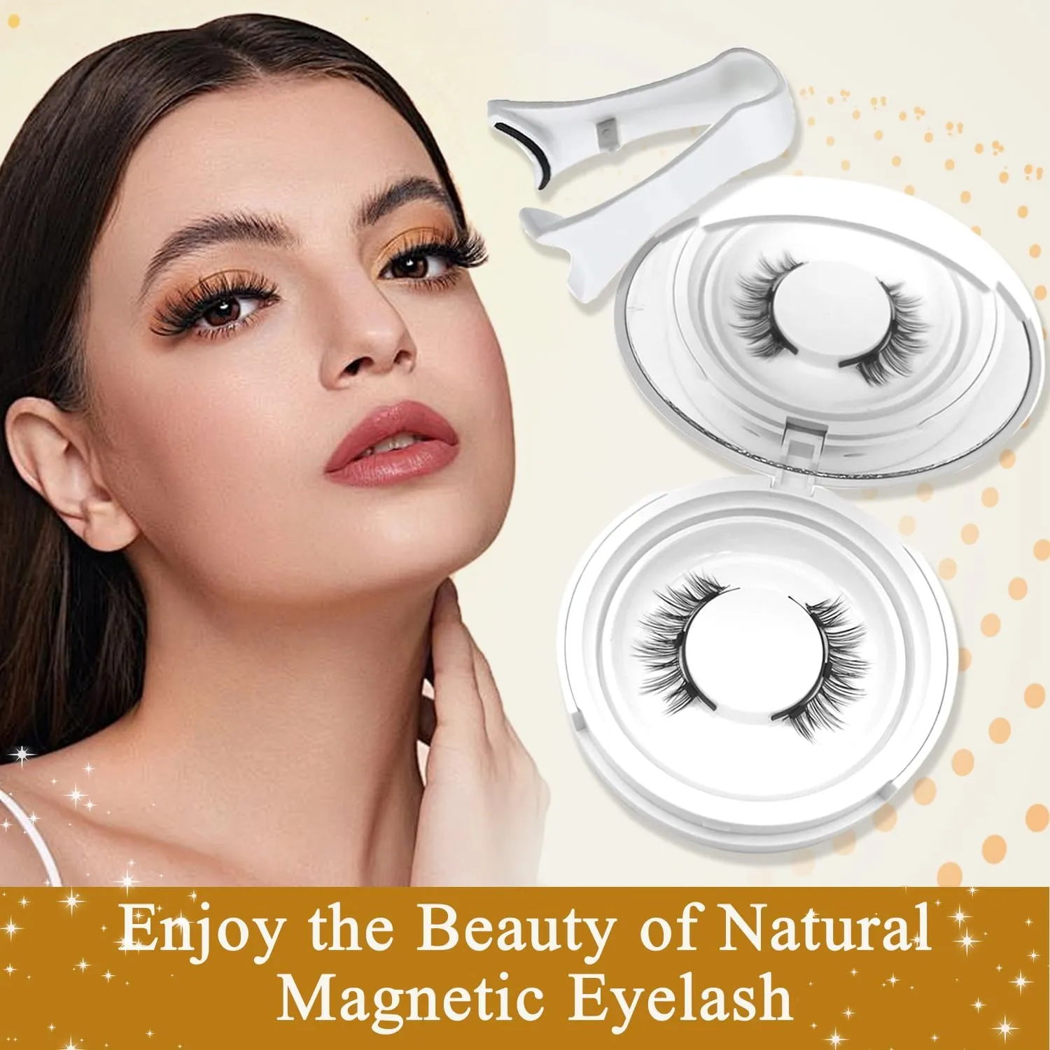 Ginani Magnetic Eyelashes Kit,Magnetic Eyelashes with Applicator Natural Look,Reusable No Glue Needed Soft Lashes,Easy to Wear and Remove(Fuller)