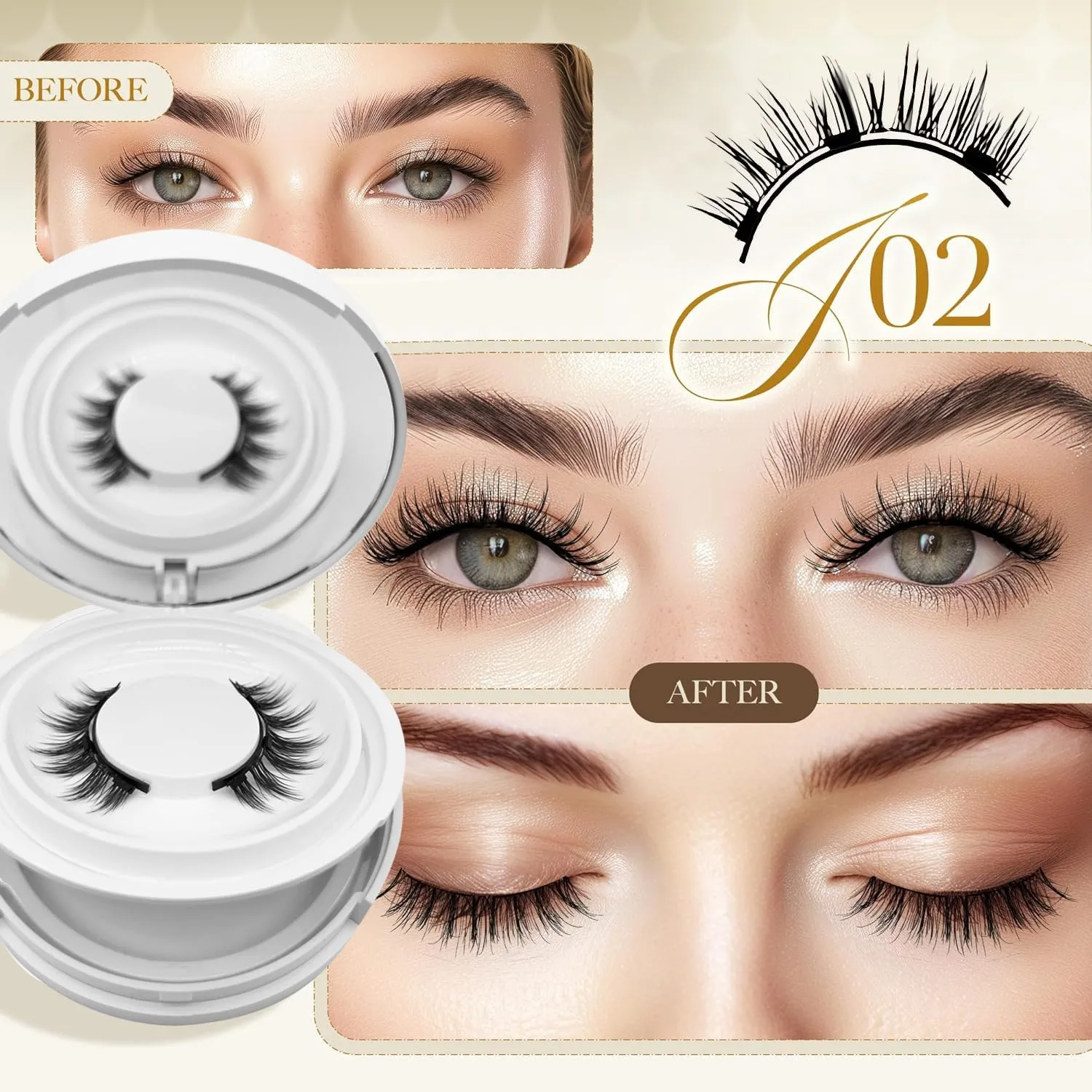 Ginani Magnetic Eyelashes Kit,Magnetic Eyelashes with Applicator Natural Look,Reusable No Glue Needed Soft Lashes,Easy to Wear and Remove(Fuller)