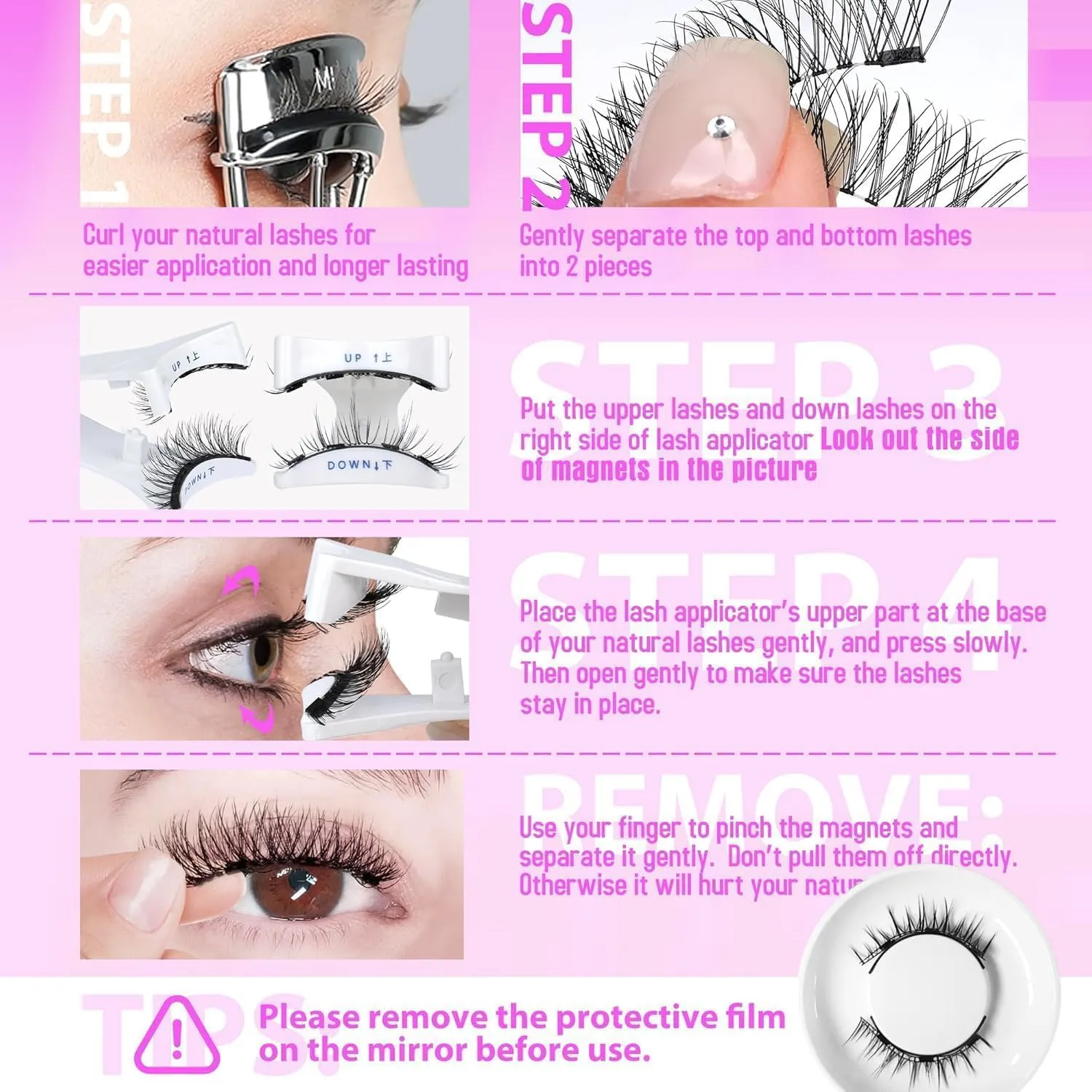 Ginani Magnetic Eyelashes with Applicator,Magnetic Eyelashes Natural Look, Ginani Magnet Lashes without Eyeliner,No Glue Needed Soft Lashes Kit for Women(Camellia Natural)