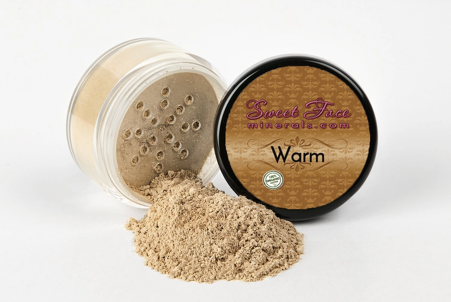 GLAM KIT (WARM Shade-Most Popular) Full Size Mineral Makeup Set Matte Foundation Bare Face Sheer Powder Cover