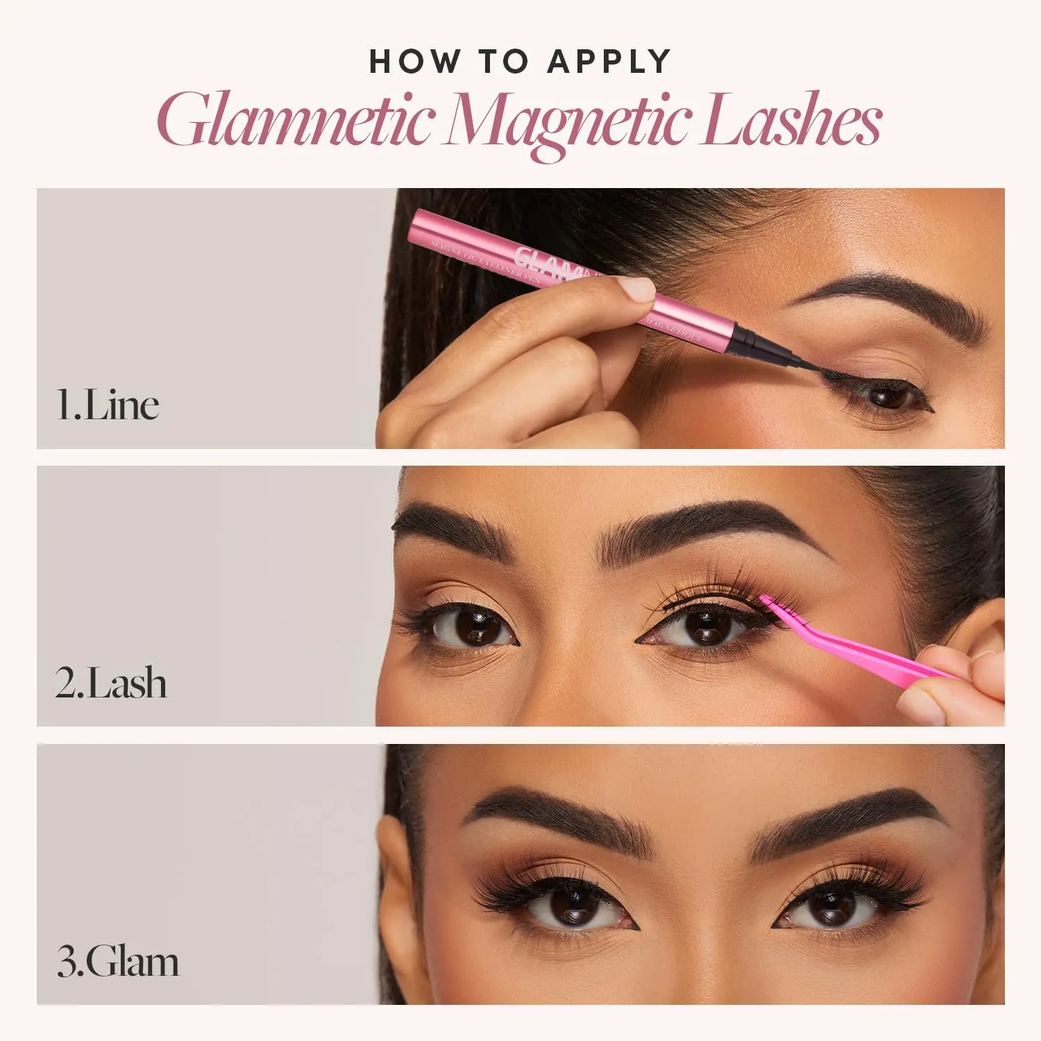 Glamnetic Magnetic Eyelashes - Bo
 Babe |Magnetic Lashes, 60 Wears Reusable High Volume Faux Mink Lashes - 1 Pair