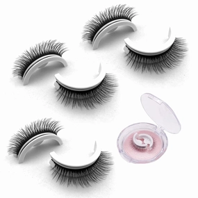 Glazy Boo False Eyelashes Reusable Adhesive Eyelashes, Self Adhesive Eyelashes, Most Natural Looking False Eyelashes, Glazy Boo Magnet Lashes No Glue, Lash Buddy Self Adhesive Lashes (3pair-6#)