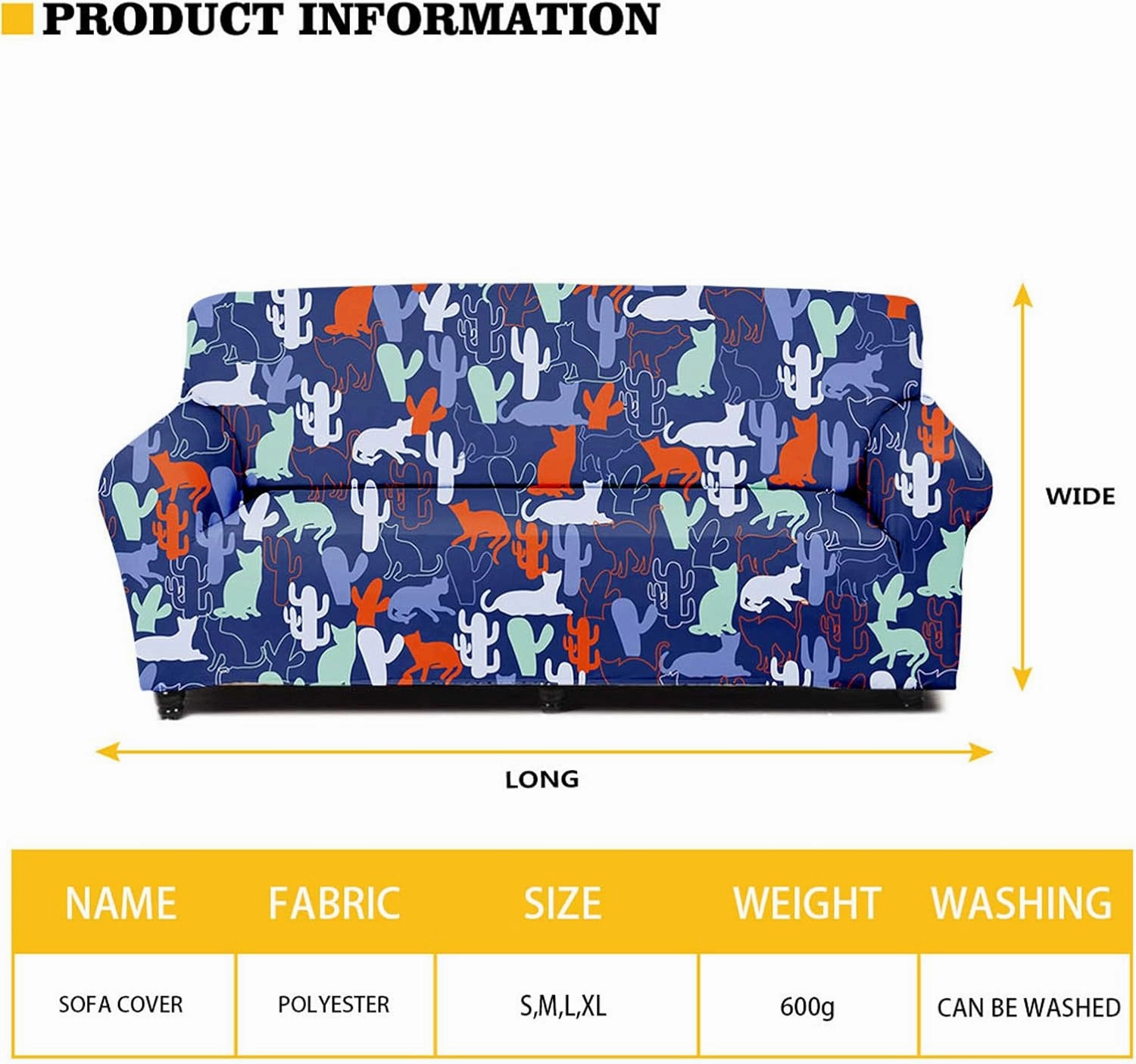GLENLCWE Blue Marble Print Sofa Cover Cushion Cover for 3 Cushion Couch Stretch Sofa Slipcover Furniture Protector Stain Against