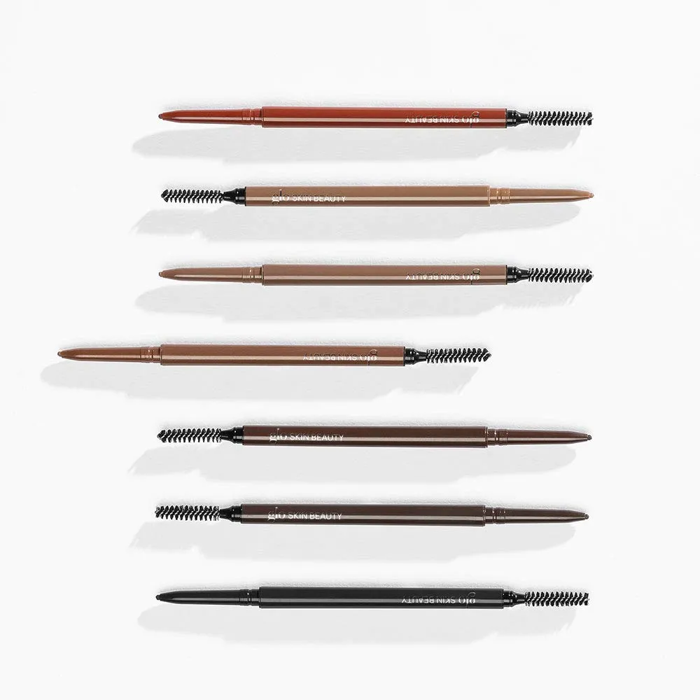 Glo Skin Beauty Precise Micro Browliner | Long-Lasting, Wax-Based Formula Glides On Skin and Shapes Your Brows, (Light Brown)