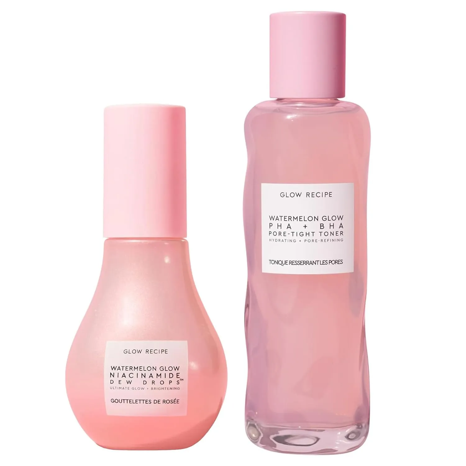 Glow Recipe Niacinamide Dew Drops Facial Serum & Illuminating Makeup Primer (40 ml)   Watermelon Glow PHA   BHA Facial Toner & Pore Minimizer with Hyaluronic Acid (150 ml)