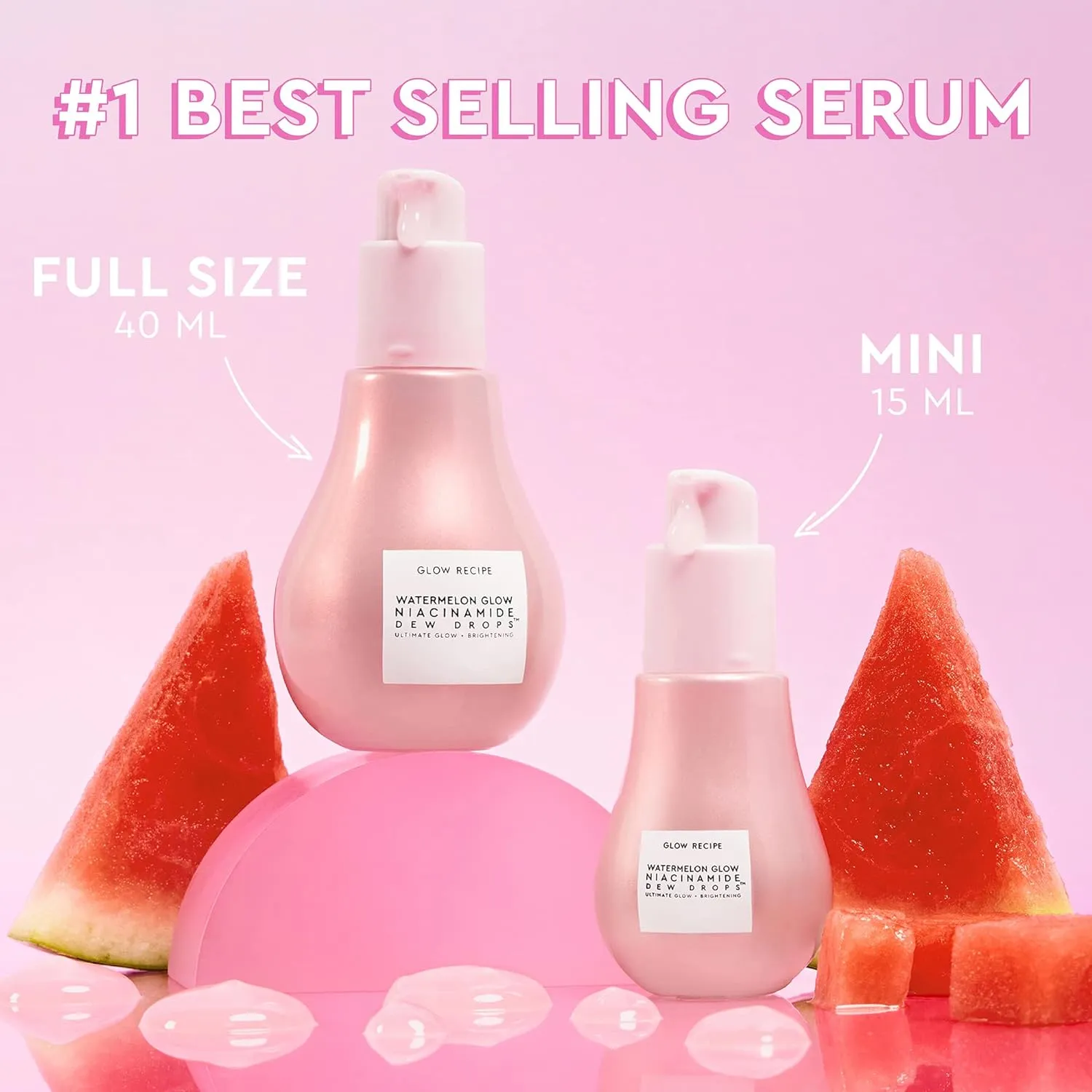 Glow Recipe Stocking Stuffer Niacinamide Serum Dew Drops Ornament - Hydrating Face Serum & Illuminating Makeup Primer for Dewy, Glass Skin   Hyaluronic Acid for Plumping & Highlighting (15 ml)