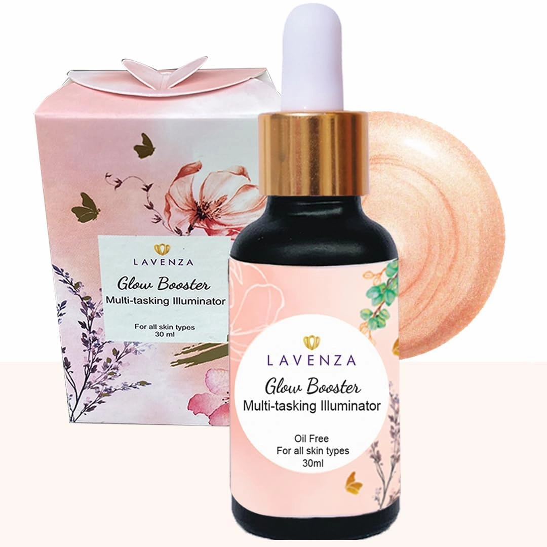 Glow Booster | 3-in-1 Radiant Serum, Primer & Highlighter | Silicone-Free, Talc-Free & Paraben-Free | Vegan Dewy Illuminator with Organic Chamomile Water, M@Rula & Skin-Loving Vitamins (30ml)