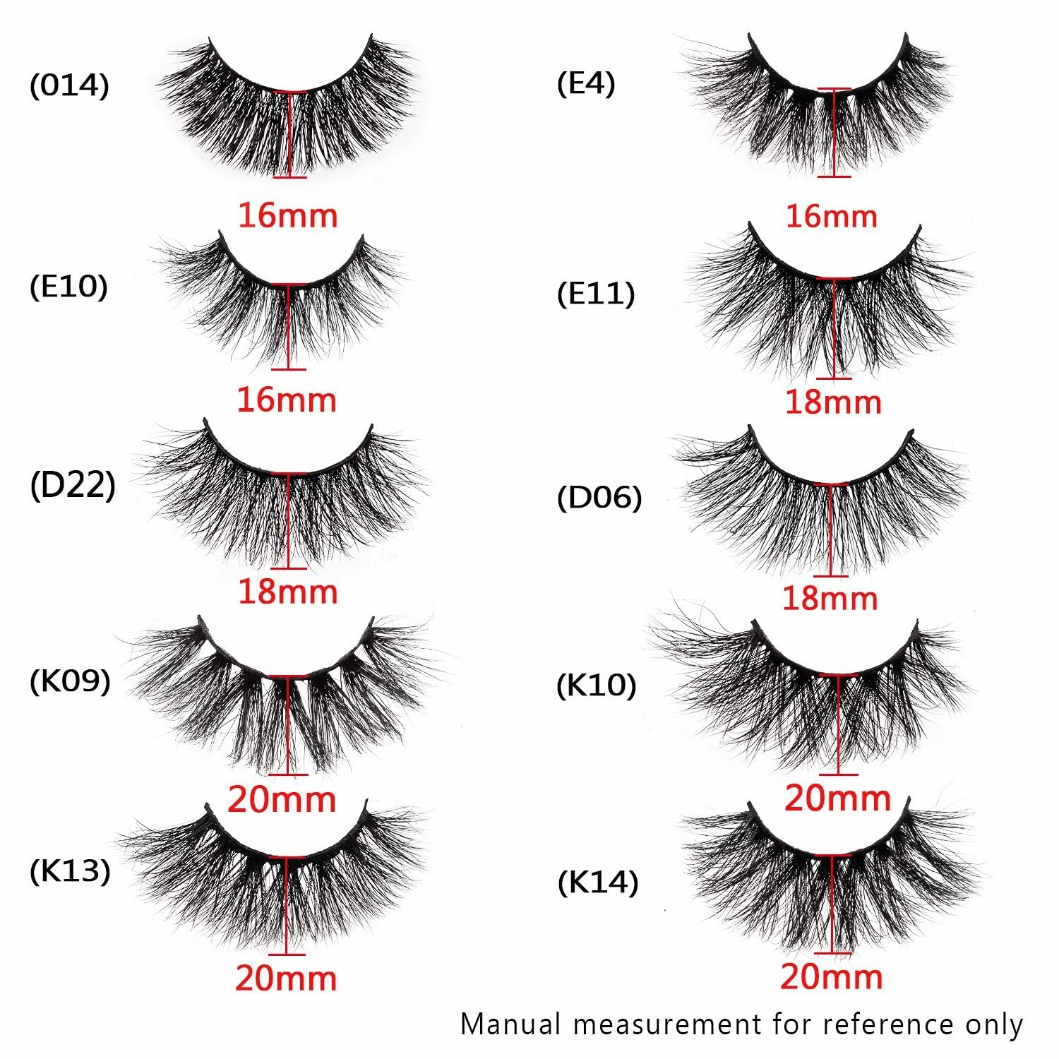 GOO GOO Mink Eyelashes, Daily Type 3D Mink Eyelashes 16mm to 20mm 10 Styles Multipack Natural Layered Effect, Hand Made Strips Fake Eyelashes 100% Real Siberian Luxury Reusable False Eyelashes
