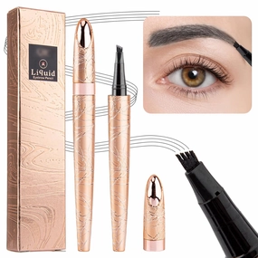 Gray Eyebrow Pencil Waterproof Microblade Eyebrow Pen Long Lasting 4 Tip Microblade Brow Pen Eyebrow Tint Pen Brow Pencil Natural Eyebrow Makeup Microblading Pen Eyebrow Tattoo Brow Pen #Gray