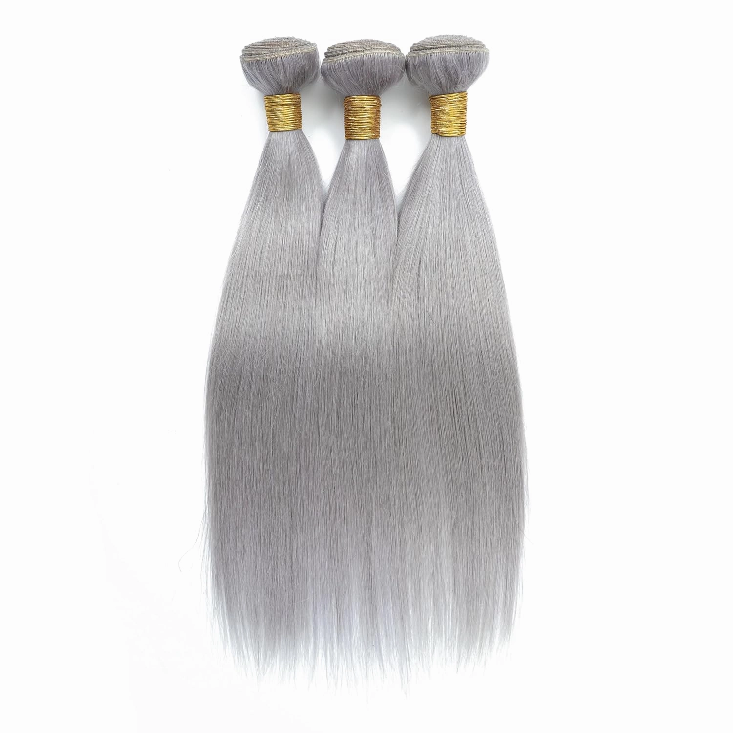 Grey Color Straight Bundles Human Hair, Short 10A 100% Unprocessed Virgin Remy Bundles Lavender Silver Gray Human Hair Soft and Thick Sew In Quick Weave 10 12 14 Inch for Women