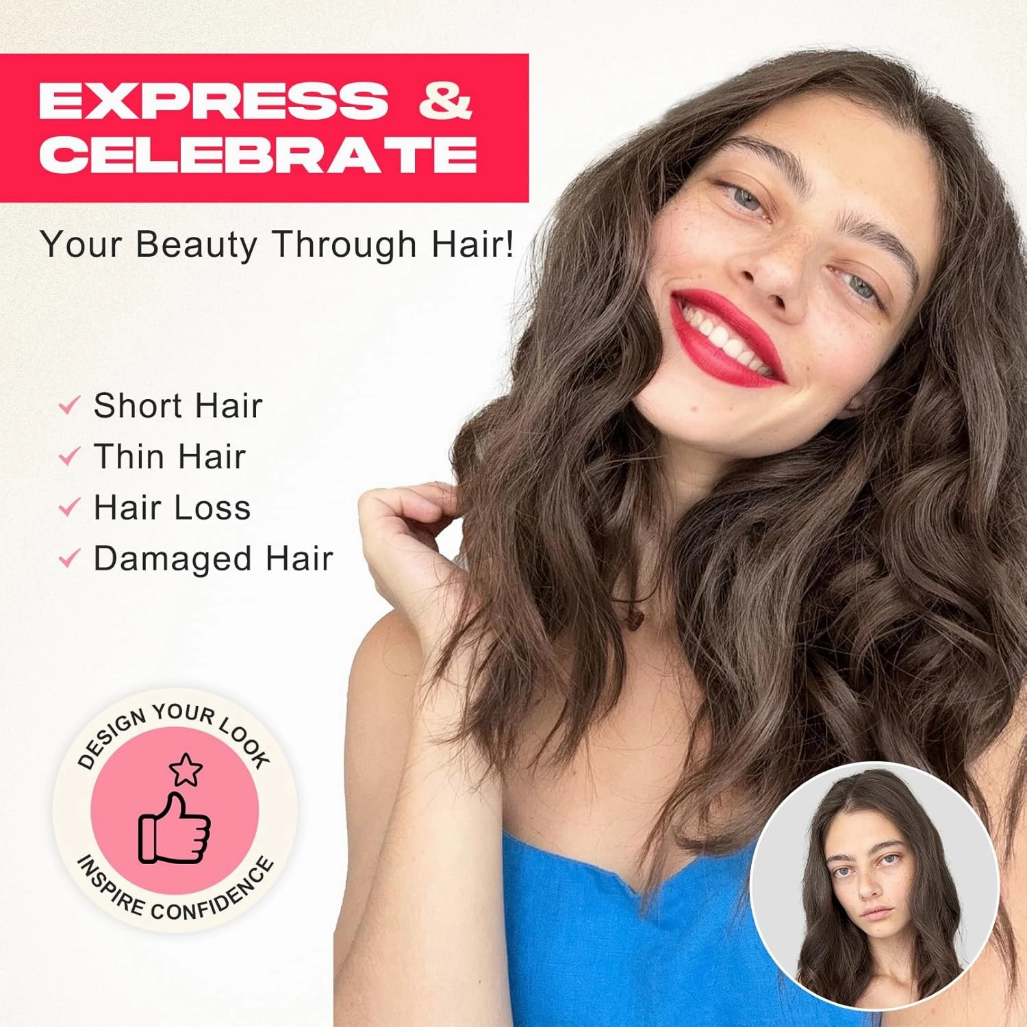 Hair Extensions, 14" Short Clip in Hair Extensions 4PCS Beach Wave Blonde Natural Soft Synthetic Hairpiece for Women - Ash Blonde with Highlights
