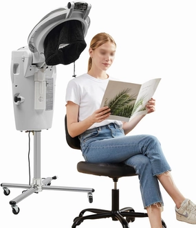 Hair Steamer,700W Multi-Function Height Adjustable Standing Hair Steamer with Wheels,for Hairdressing Salons, Barber Shops,110V (White)