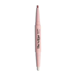 Half Caked The Script Primer   Lip Liner - Dual-Ended, Retractable Lip Conditioner and Waterproof Gel Lip Liner - Vegan & Cruelty-Free, 0.11g (AM to PM)