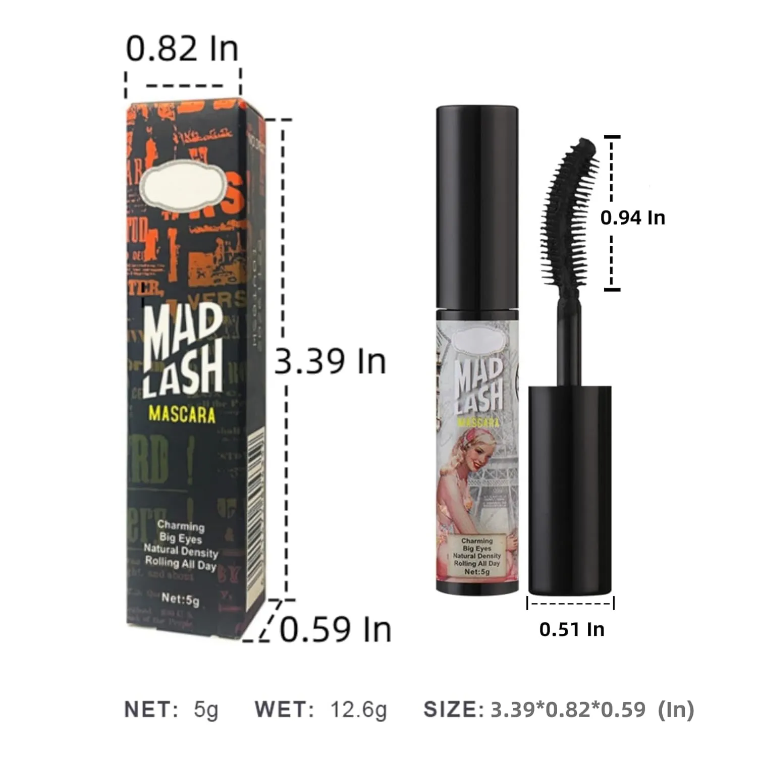 Halloween gifts Lash Colored Mascara Makeup Volumizing Volume Building Waterproof Sensational Washable Lengthening Natural Long-Lasting… (6 Colors)