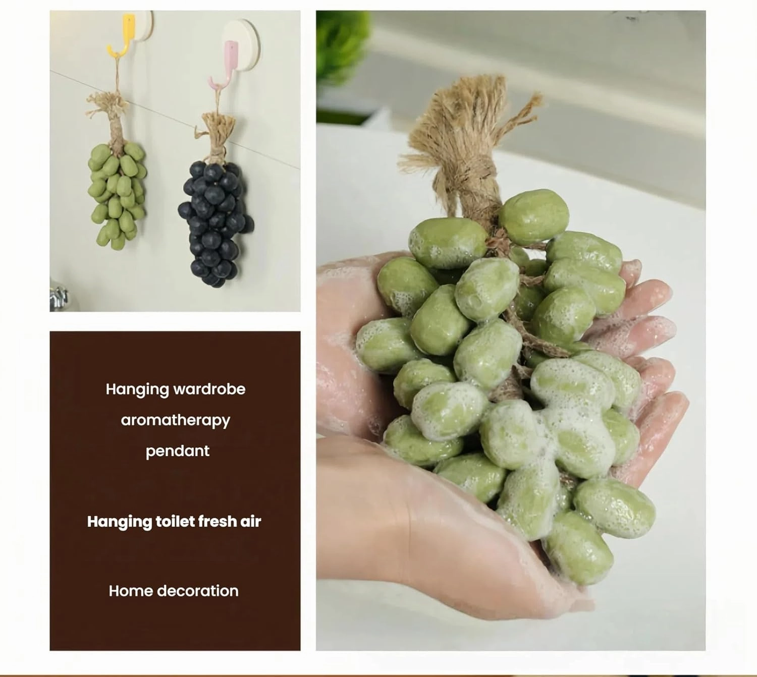 Handcrafted Grape Soap Cold Process Soap Bar Decorative Home Fragrance & Skincare Gift - for Face & Body,(20/40grapes) (40, green)