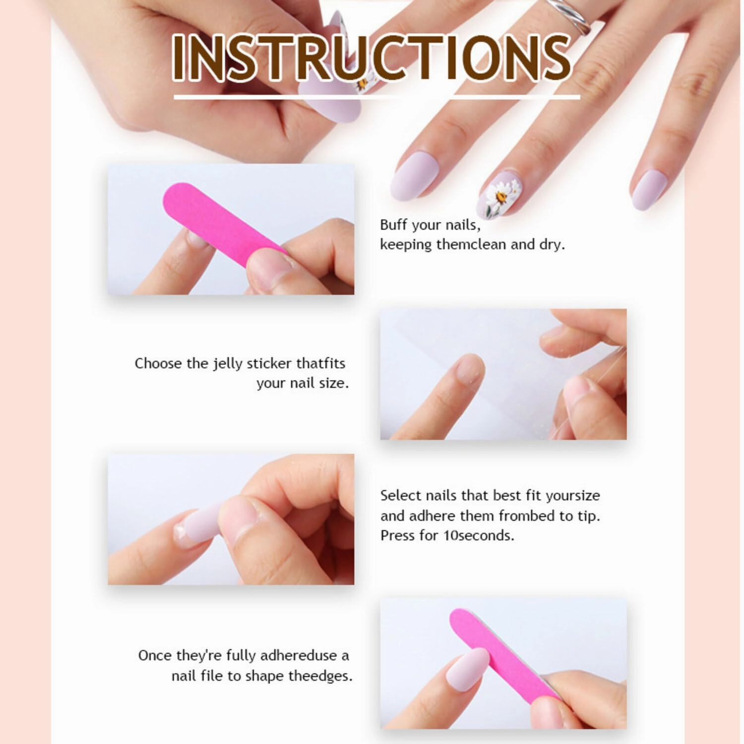 Handmade Press on Nails Short Square Fake Nails Summer False Nails Luxury Cute Flower Full Cover Stick on Nails Glue on Nails Floral Nails Acrylic Nails for Women Girls (Oil Painting M)