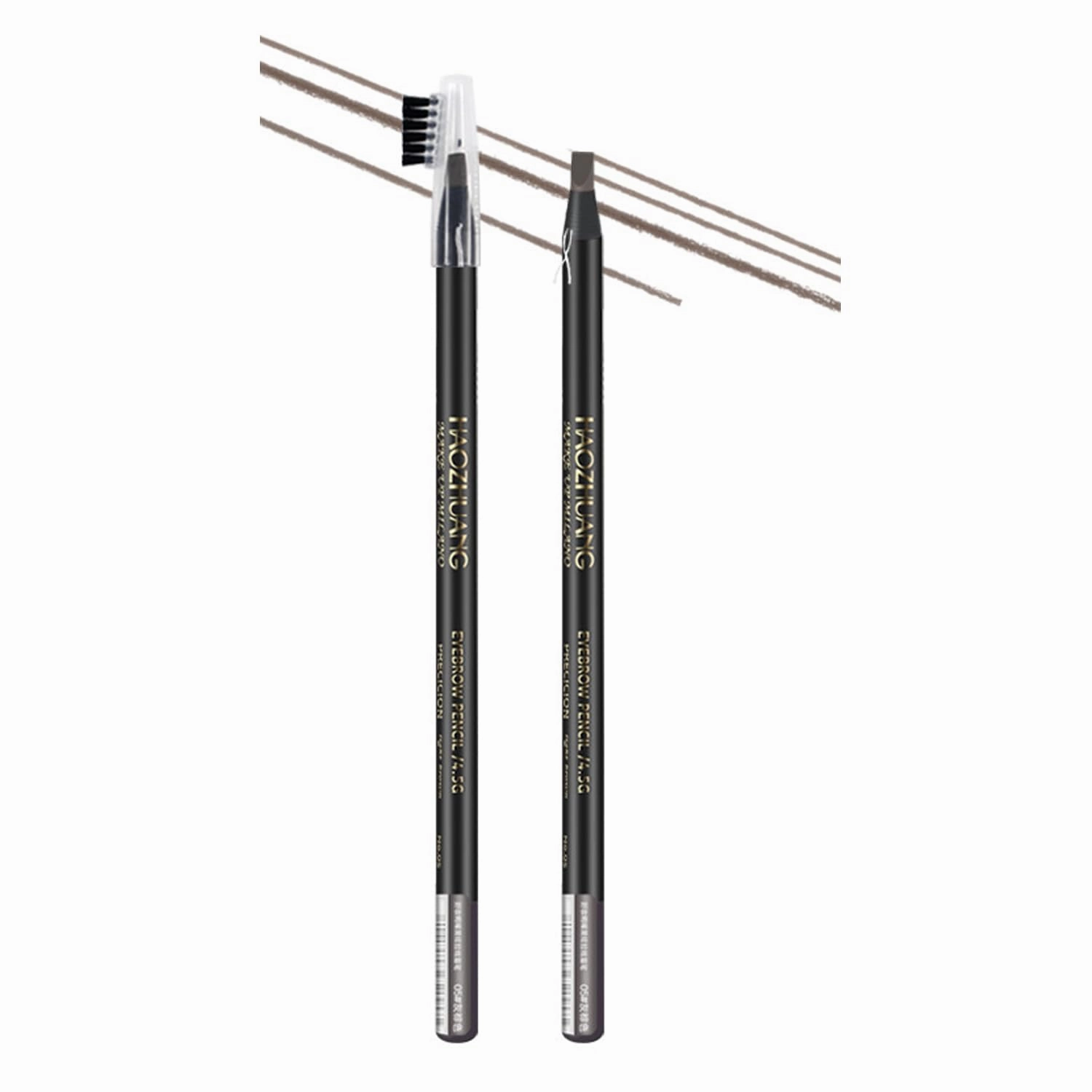 Haozhuang 2PCS Waterproof Long Lasting Eyebrow Pencil - Microblading Eyebrow Pen (Gray-brown)