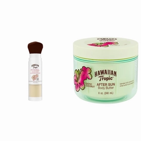 Hawaiian Tropic Mineral Powder Sunscreen Brush SPF 30 | SPF Powder Sunscreen for Face & After Sun Body Butter with Coconut Oil, 8oz | After Sun Lotion