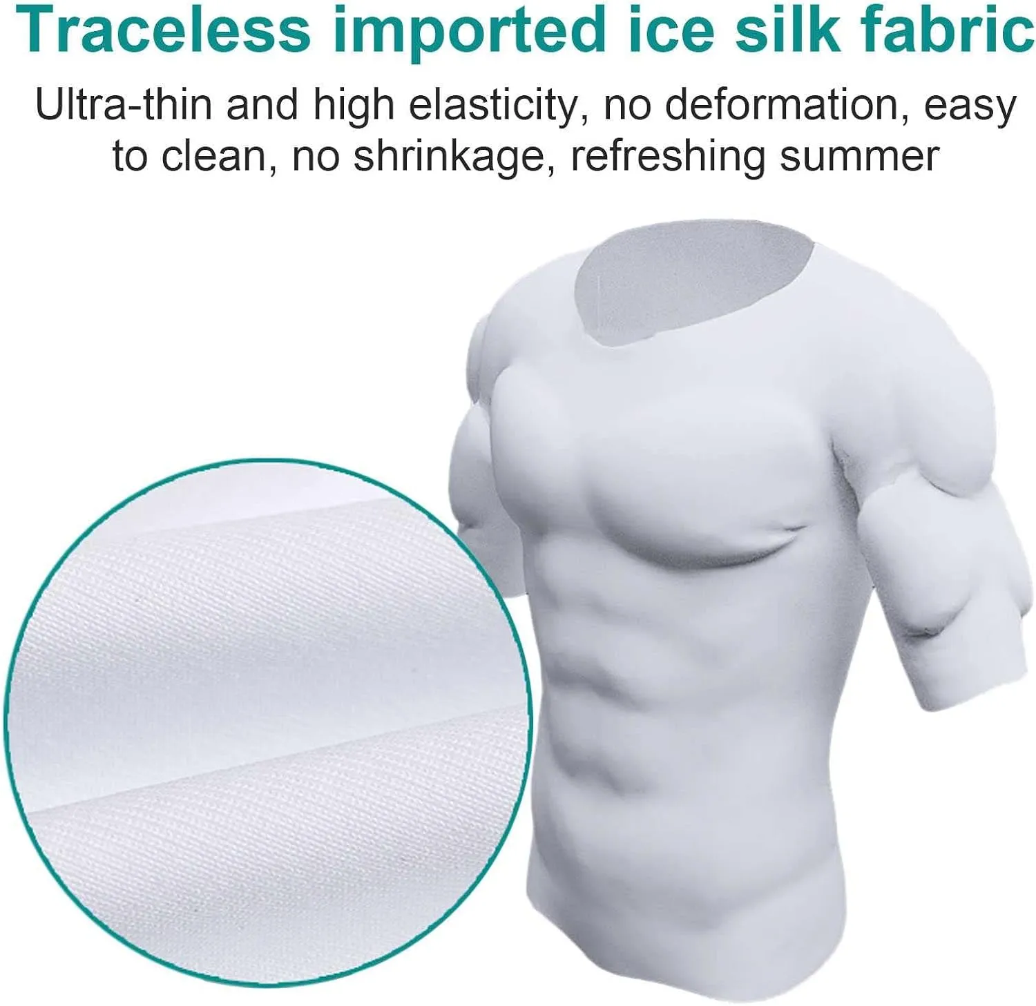 HAWFHH False Muscle Chest T-Shirt for Men Shaper Fake Breathable Shoulders Padded Underwear