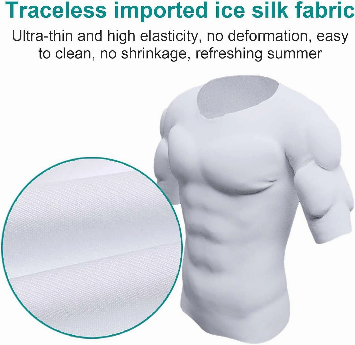 HAWFHH False Muscle Chest T-Shirt for Men Shaper Fake Breathable Shoulders Padded Underwear