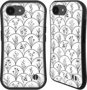 Head Case Designs Officially Licensed Anis Illustration Wild Flowers Black Scallops Spring Patterns Hybrid Case Compatible with Apple iPhone 16e