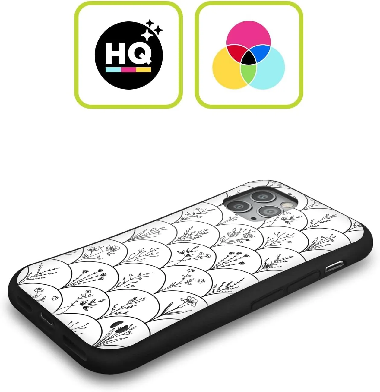 Head Case Designs Officially Licensed Anis Illustration Wild Flowers Black Scallops Spring Patterns Hybrid Case Compatible with Apple iPhone 16e