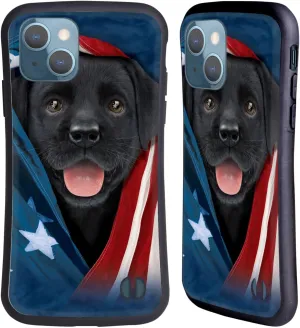 Head Case Designs Officially Licensed Vincent HIE Patriotic Black Lab Canidae Hybrid Case Compatible with Apple iPhone 13