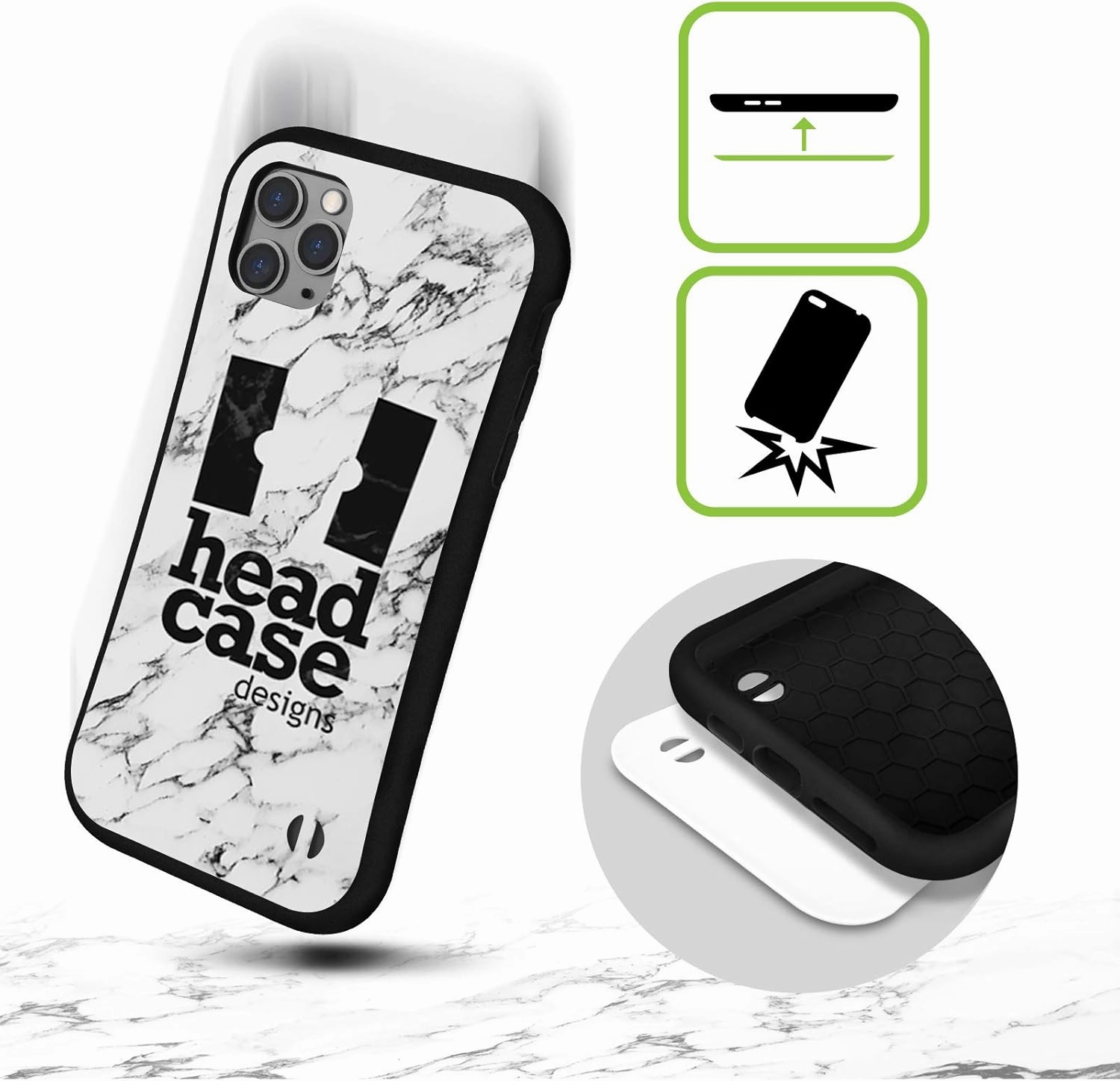 Head Case Designs Black Taxi Pattern Yellow Cab Hybrid Case Compatible with Apple iPhone 16 Pro