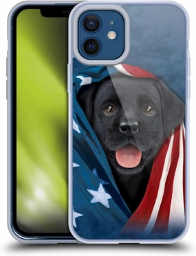 Head Case Designs Officially Licensed Vincent HIE Patriotic Black Lab Canidae Soft Gel Case Compatible with Apple iPhone 12 / iPhone 12 Pro