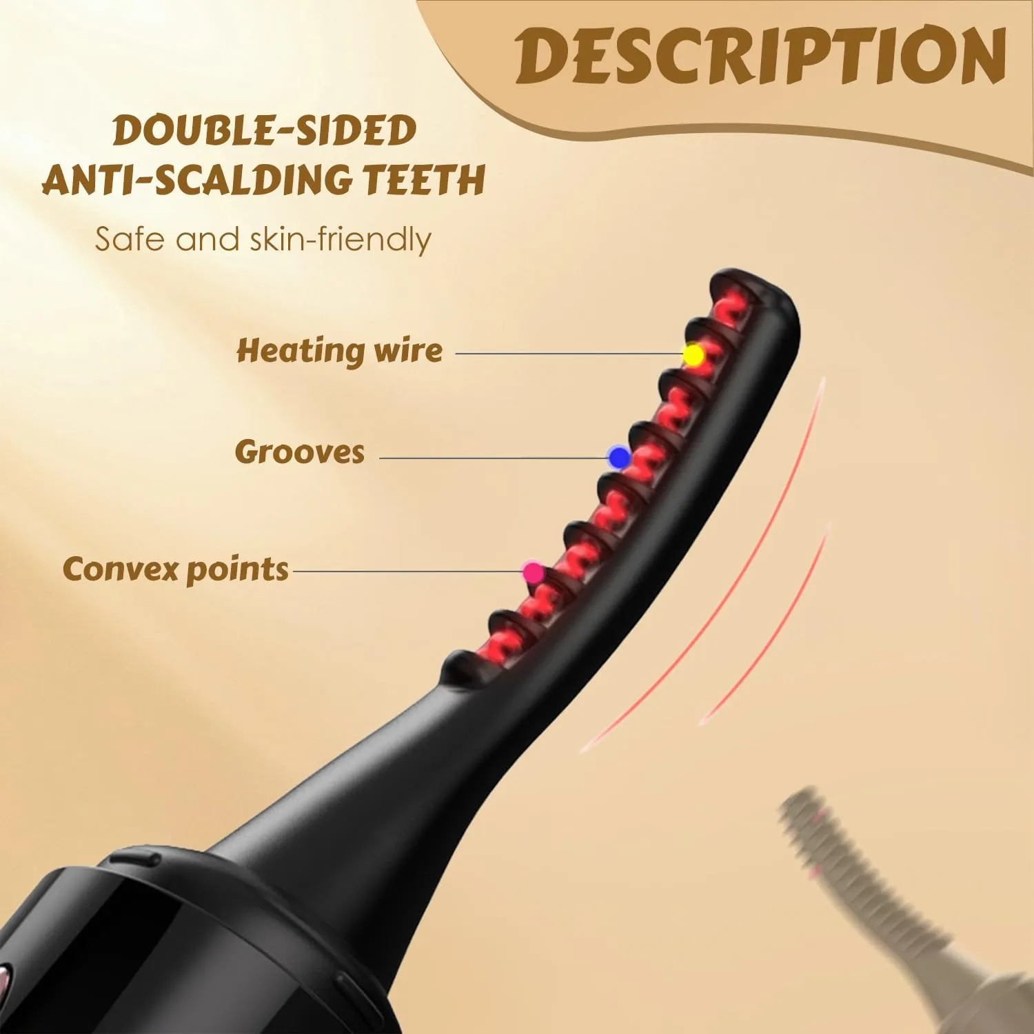 Heated Eyelash Curler, 2025 New Rechargeable Heated Eyelash Curler Electric Eyelash Curler, Upgrade 2 in 1 Electric Eyelash Curler Mini USB Rechargeable Finalize Eyelash Tool (Black)