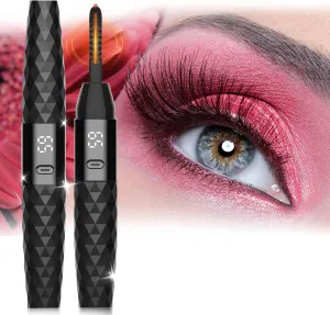 Heated Eyelash Curler - Heated Lash Curler - Rechargeable Electric Eyelash Curler - 24H Long Lasting, 4 Temp Modes, 8S Fast Heating, Gifts for Women Girls, Dark Black 2025 Updated Model