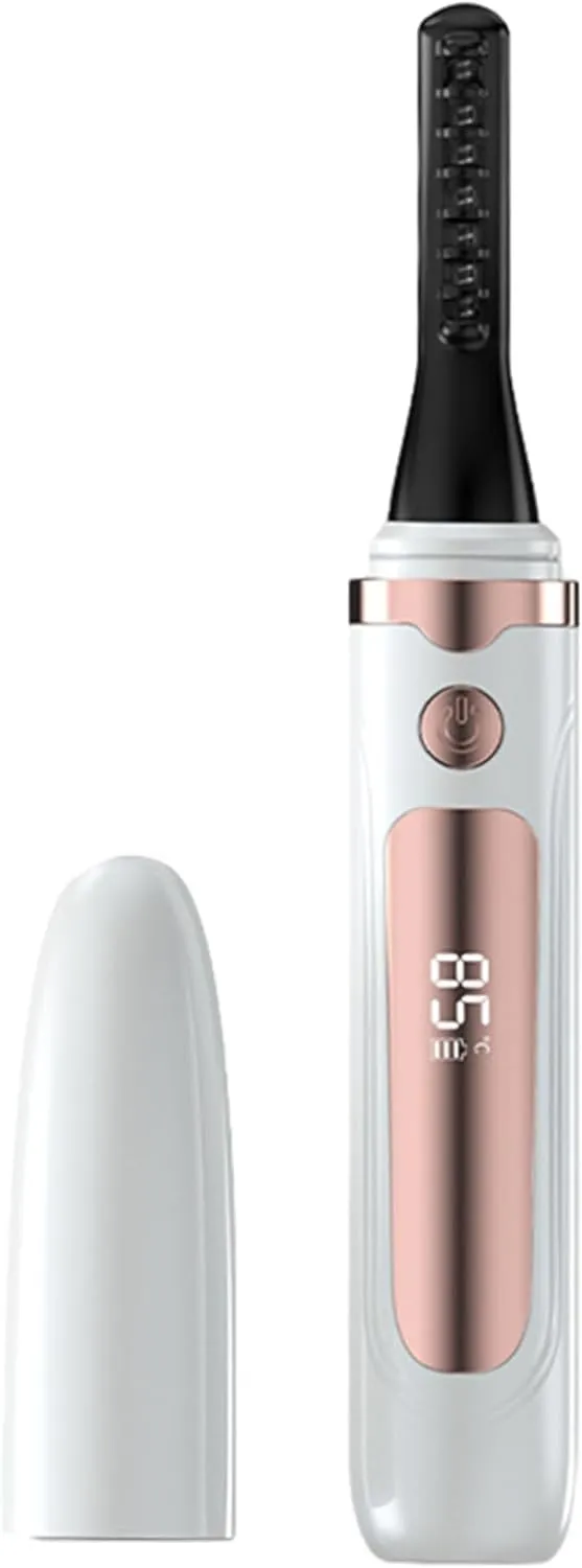 Heated Eyelash Curlers,USB Rechargeable Electric Eyelash Curler.Mini Electric Eyelash Curler w/LED Display 4 Temp Settings USB Natural Curling 24H Long Lasting for Women Makeup Tools Gifts