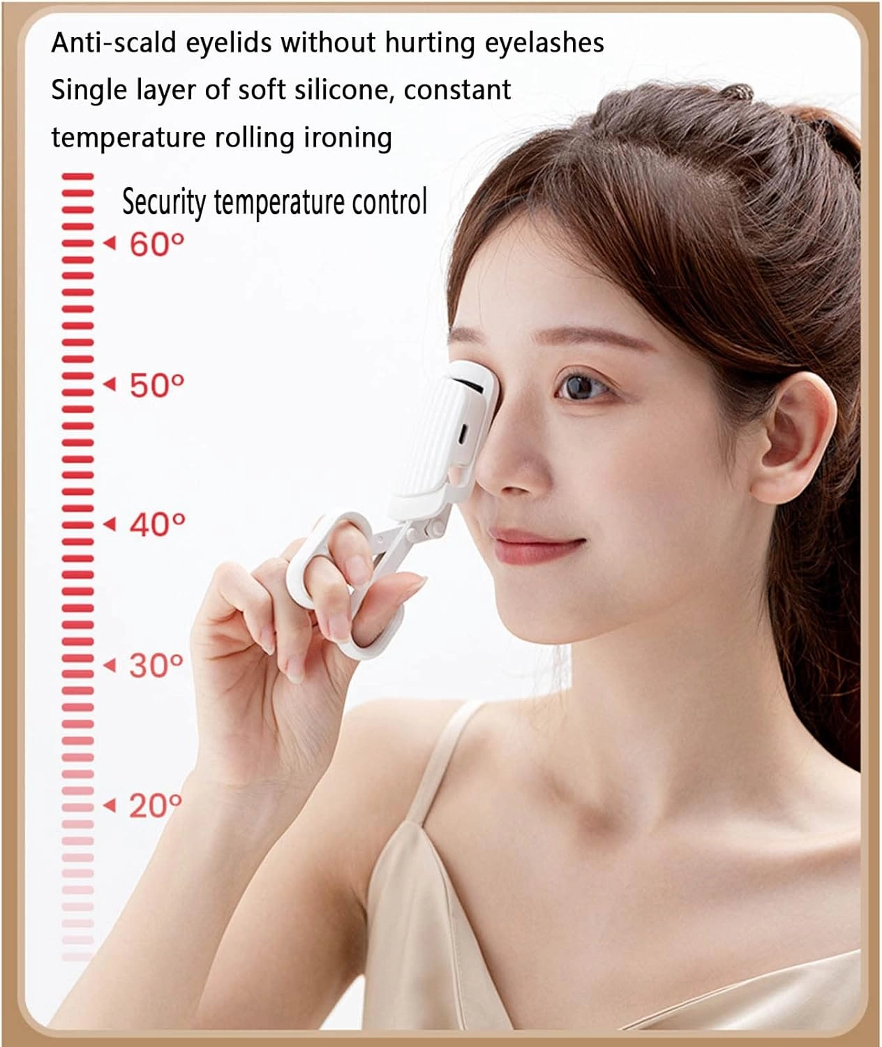 Heated Eyelash Curler Electric Lash Curler Curlers Heat Small Silicone Heating Pads for Women USB Rechargeable Portable (135.8X38X65.8mm,Pink)