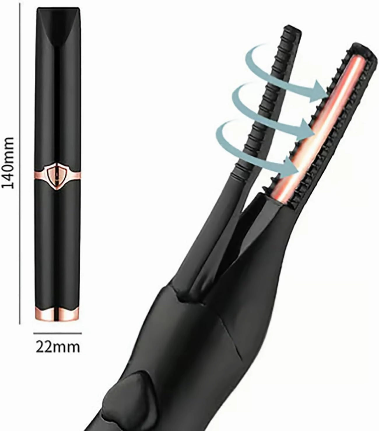 Heated Eyelash Curler for Long Lasting Natural Curling, Electric Eyelash Curler (1set Black)