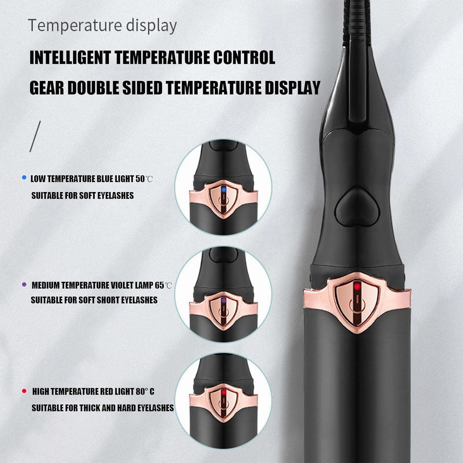 Heated Eyelash Curler for Long Lasting Natural Curling, Electric Eyelash Curler (1set Black)