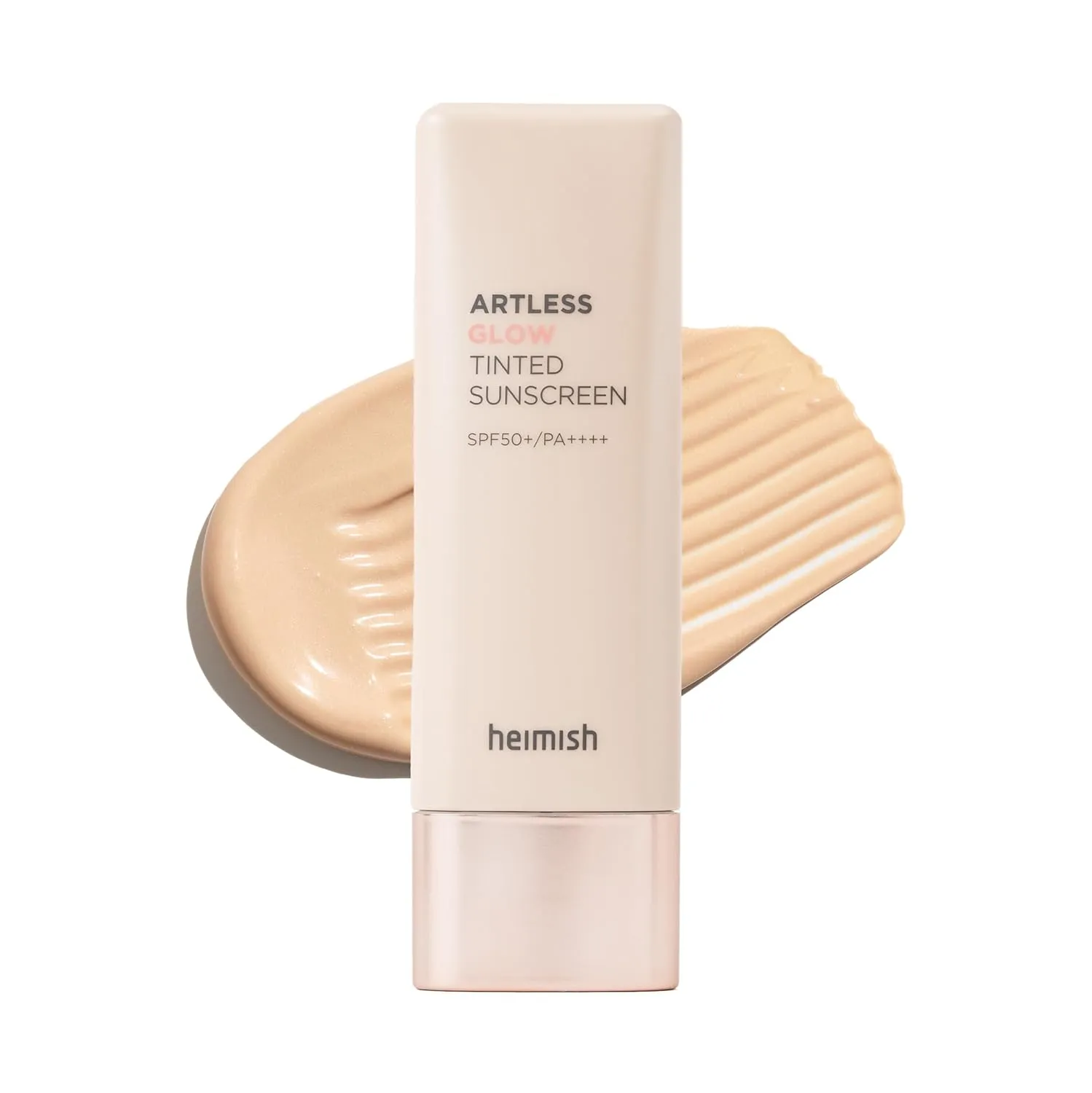 HEIMISH Artless Glow Tinted Sunscreen, Multipurpose Makeup Base, Primer, Highlighter, Lightweight, Non-greasy, Hydrating, Natural Finish with SPF 50  PA   , 1.35fl.oz/40ml, Shine Beige