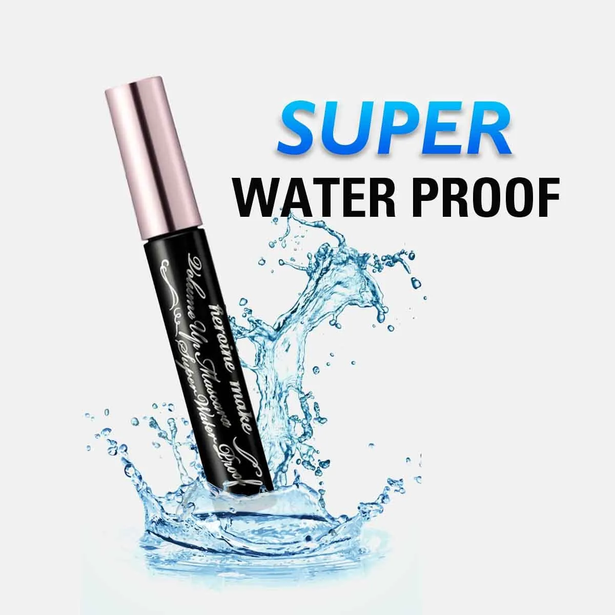 HEROINE MAKE by KISSME Mascara Duo Set | 2 Full-Size -Waterproof Volumizing Mascara Black,Defining Fiber Long-lasting False Eyelash Effect   Gentle Eye Makeup Remover for Waterproof Mascara