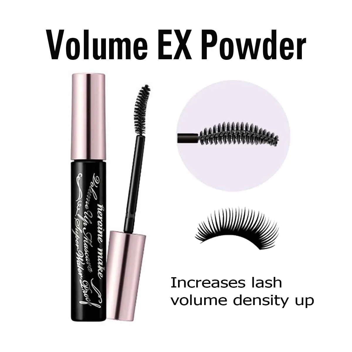 HEROINE MAKE by KISSME Mascara Duo Set | 2 Full-Size -Waterproof Volumizing Mascara Black,Defining Fiber Long-lasting False Eyelash Effect   Gentle Eye Makeup Remover for Waterproof Mascara
