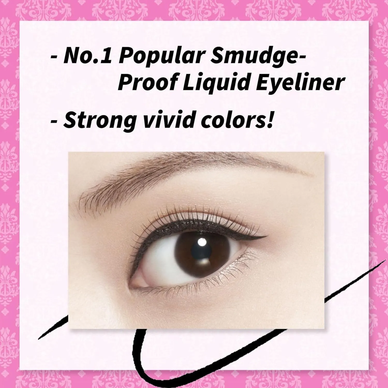 HEROINE MAKE by KISSME Trio Set, 3 Full-Size, Waterproof Volumizing Mascara Black,Long-lasting   Smooth Liquid Black Eyeliner, Smudge-free   Gentle Eye Makeup Remover for Waterproof Mascara