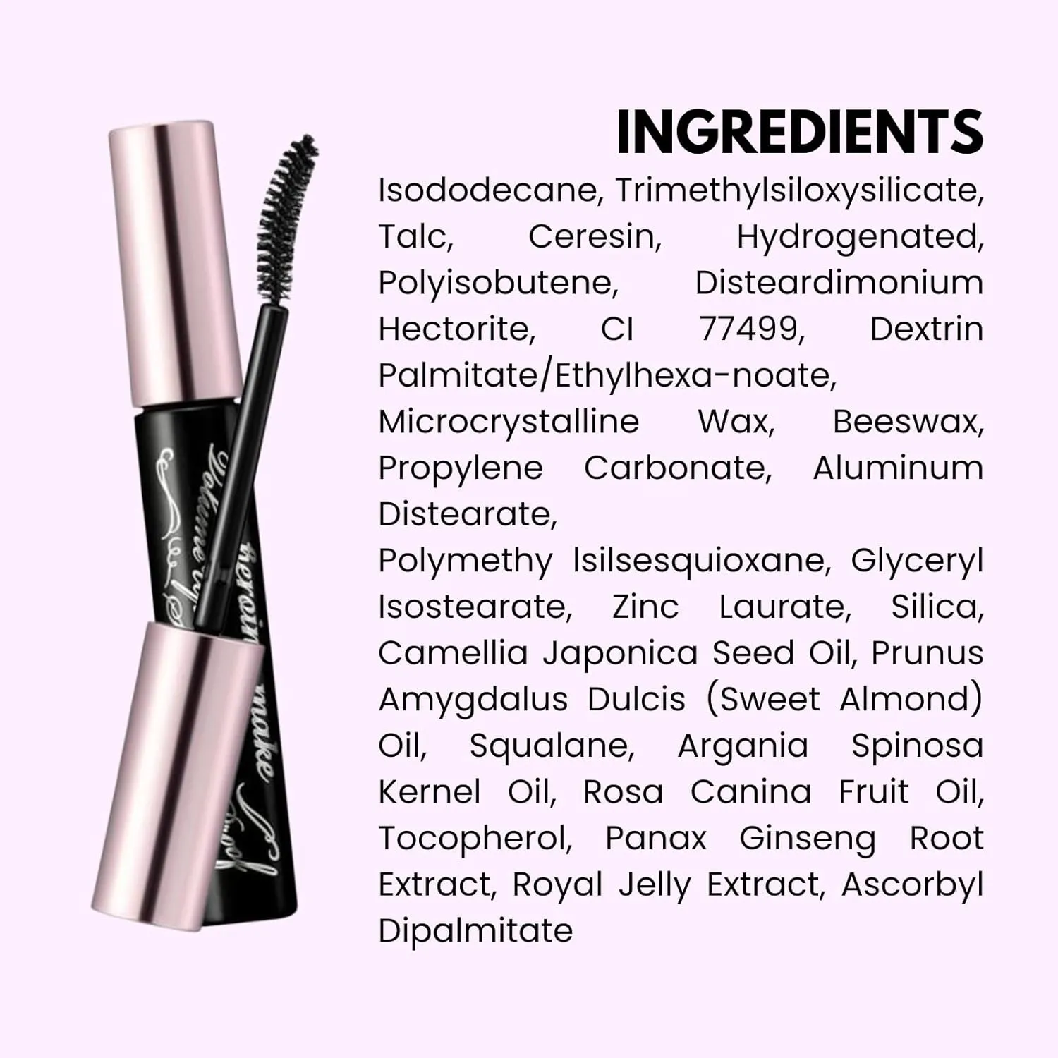 HEROINE MAKE by KISSME Volumizing Eyemakeup Mascara with Waterproof Black Curvy Brush, Defining Fiber Long-lasting False Eyelash Effect, Made in Japan