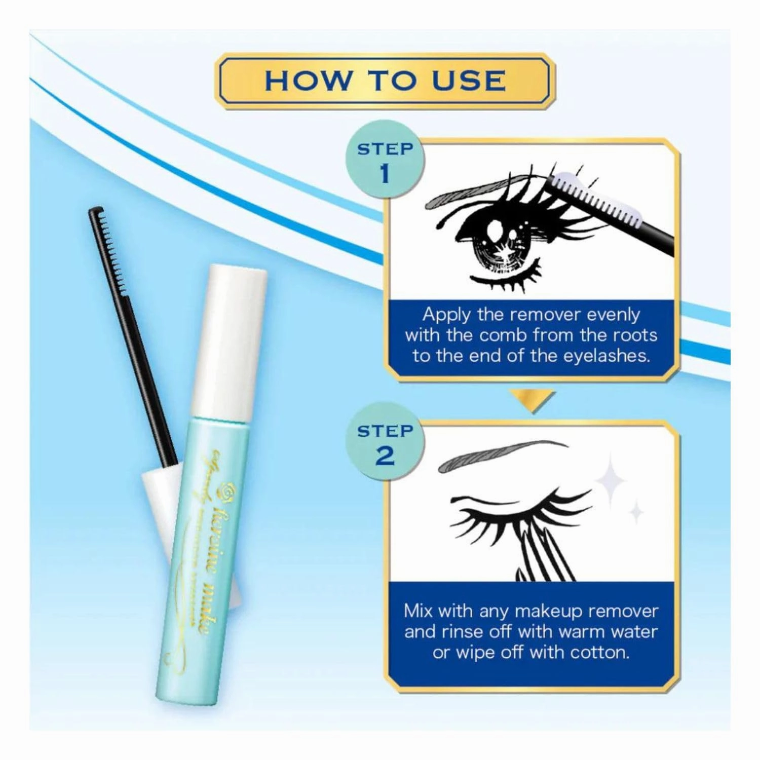HEROINE MAKE by KISSME Speedy Mascara Remover, 3 Full-Size, Gentle Eye Makeup Remover for Waterproof Mascara, Fast-Acting & Non-Irritating Cleanser, Removes Stubborn Eye Makeup
