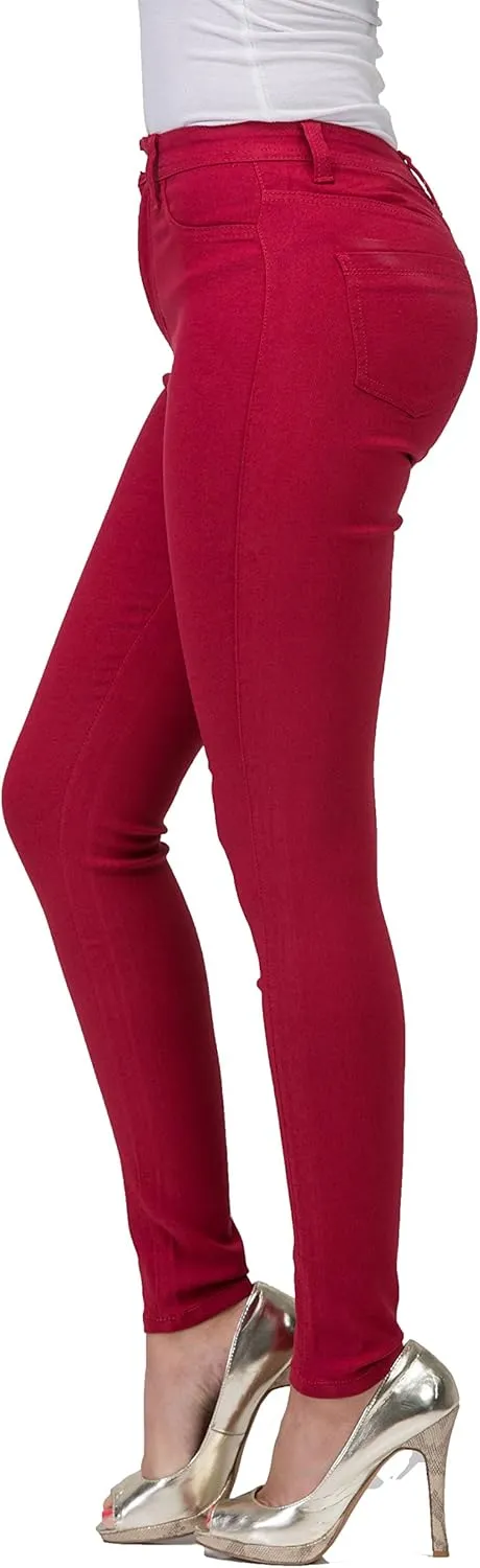 High Waisted Jeans for Women Stretch Skinny Colored Long Pants Plus Size Black White Khaki