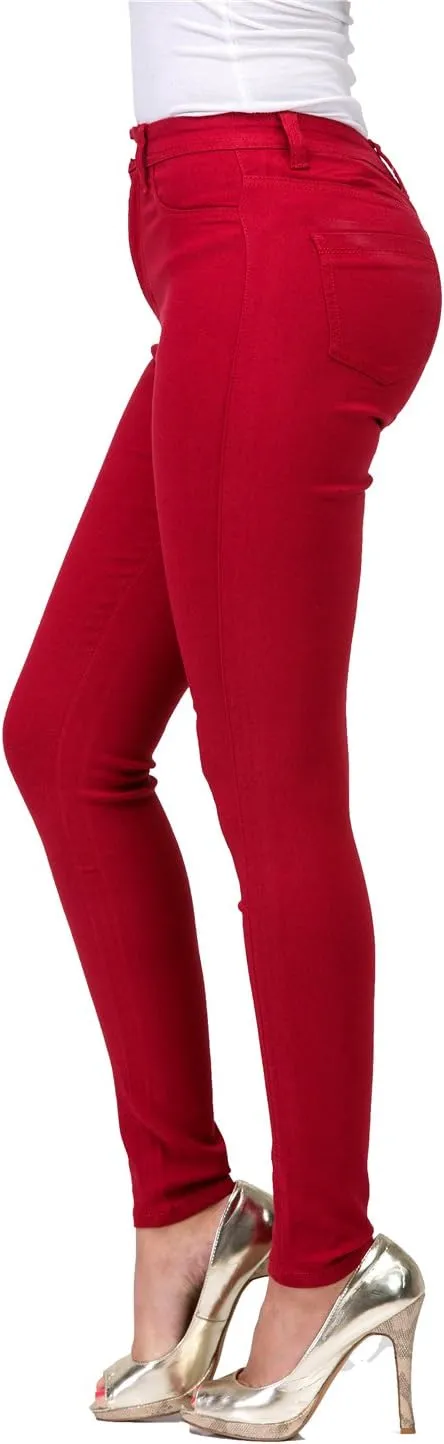 High Waisted Jeans for Women Stretch Skinny Colored Long Pants Plus Size Black White Khaki