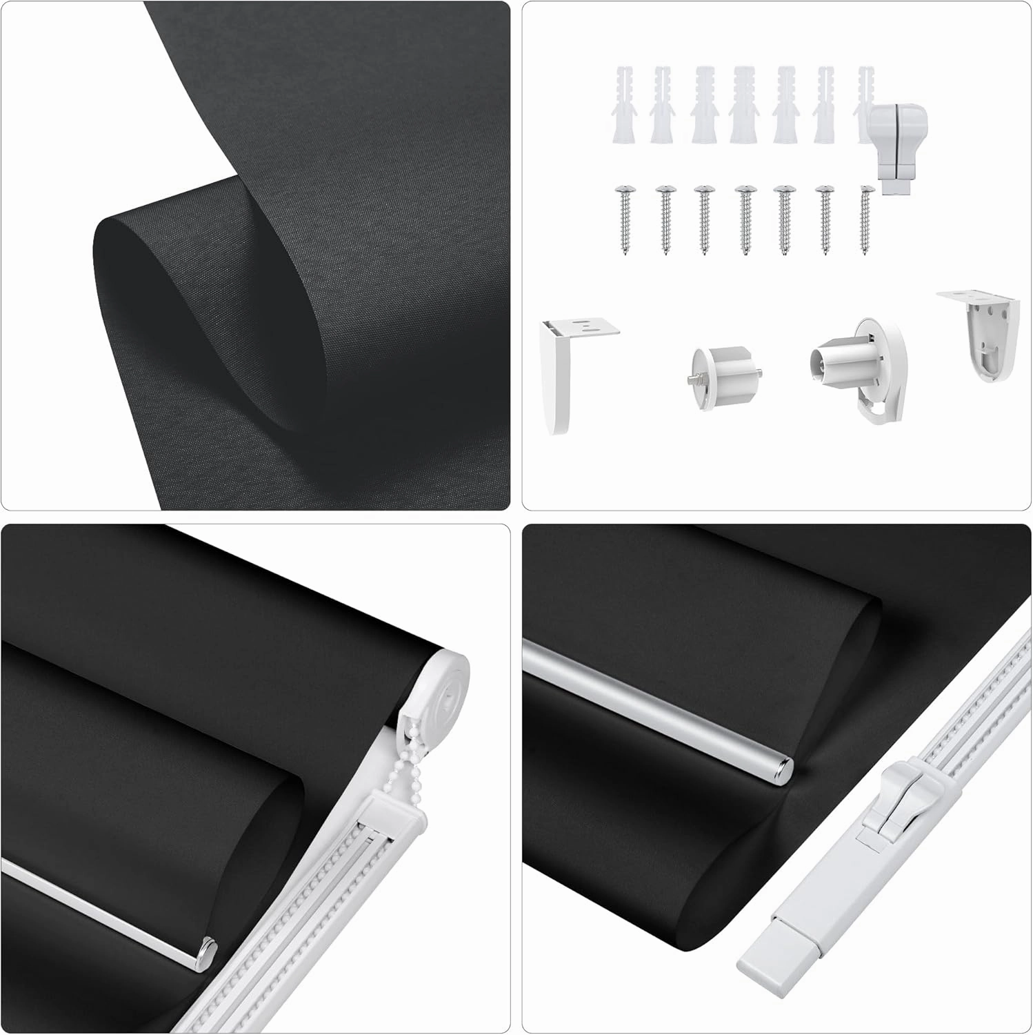 Homebox 70% Blackout Light Filtering Shade Blinds for Windows, Room Darkening Roller Shades Roll up and Down Blinds for Home and Office 20" W×72" H Black