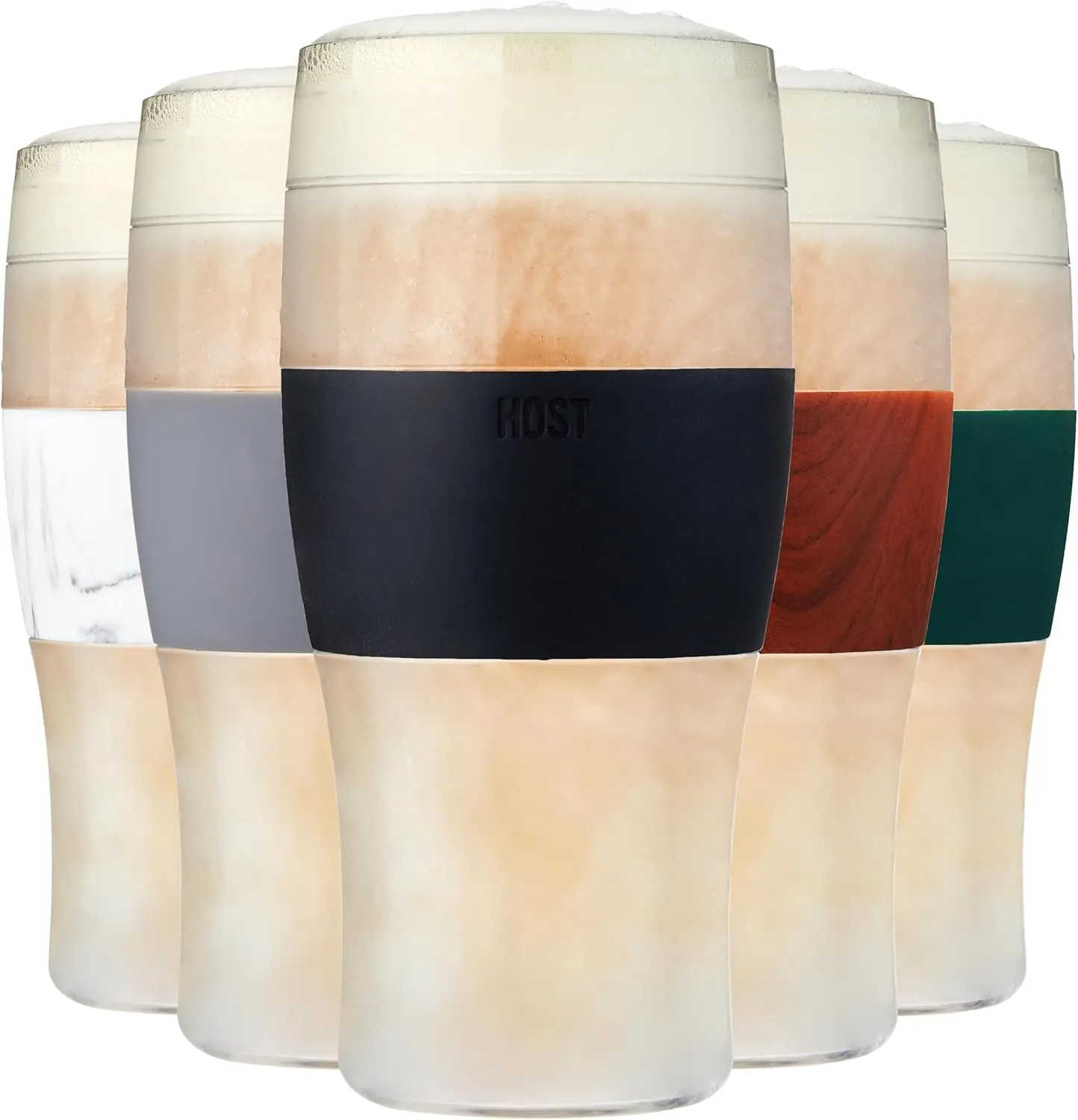 Host Freeze, Frozen Mugs, Freezable Pint Set, Beer Keep Your Drinks Cold, Double Walled Insulated Glasses, Tumbler for Iced Coffee, 16oz, Set of 2, Black