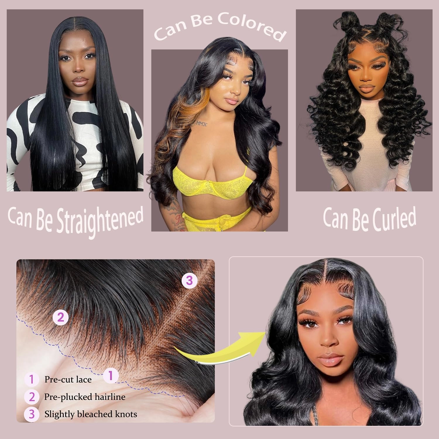 HOT STAR 28 Inch 250% Density 260g Wear and Go Glueless Wigs Human Hair Pre Plucked Pre Cut 6x4 Lace Closure Wig 100% Human Hair Glueless Body Wave Wigs for Black Women